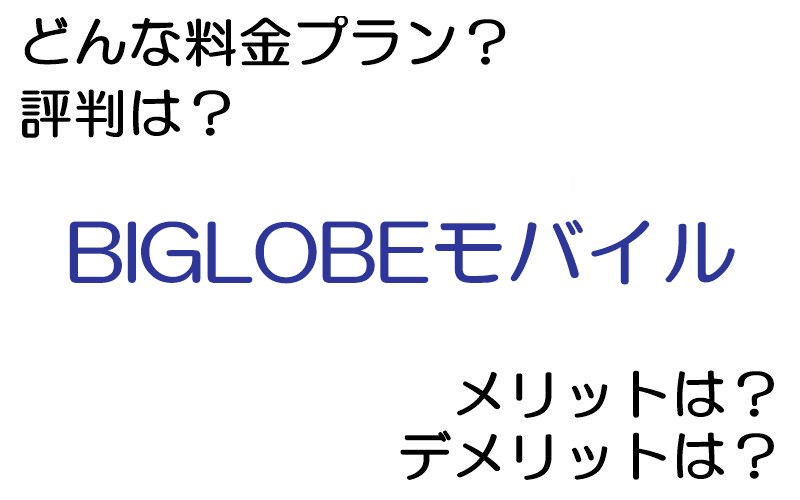 BIGLOBEモバイルの料金プランは？ 評判やメリット・デメリットなど